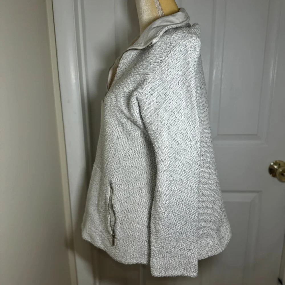Soft Surroundings Westport Boucle Quarter Zip Petite Pullover - Picture 4 of 10